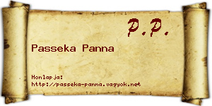 Passeka Panna névjegykártya